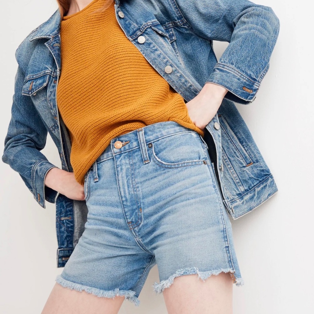 Madewell The Perfect Jean Shorts Step Hem Edition